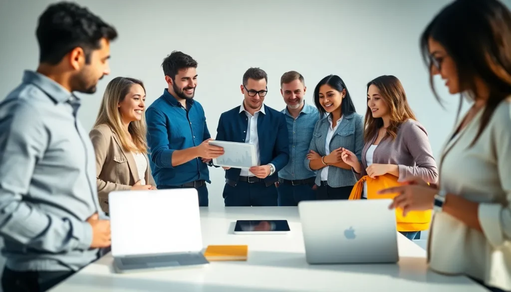 Ilustração da jornada do cliente O2O: pessoa usando smartphone com mapa digital conectando-se a uma loja física de varejo.