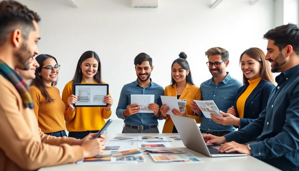 Gráfico de crescimento de tráfego orgânico em um blog de decoração e design de interiores exibido em tela de computador em escritório moderno.