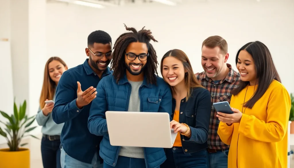 Ilustração conceitual mostrando redes de sinais sociais validando e filtrando conteúdo gerado por Inteligência Artificial em um ecossistema de SEO.